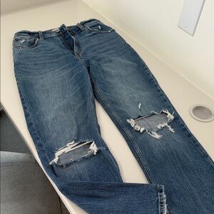 Abercrombie & Fitch Ripped Blue Straight Jeans
